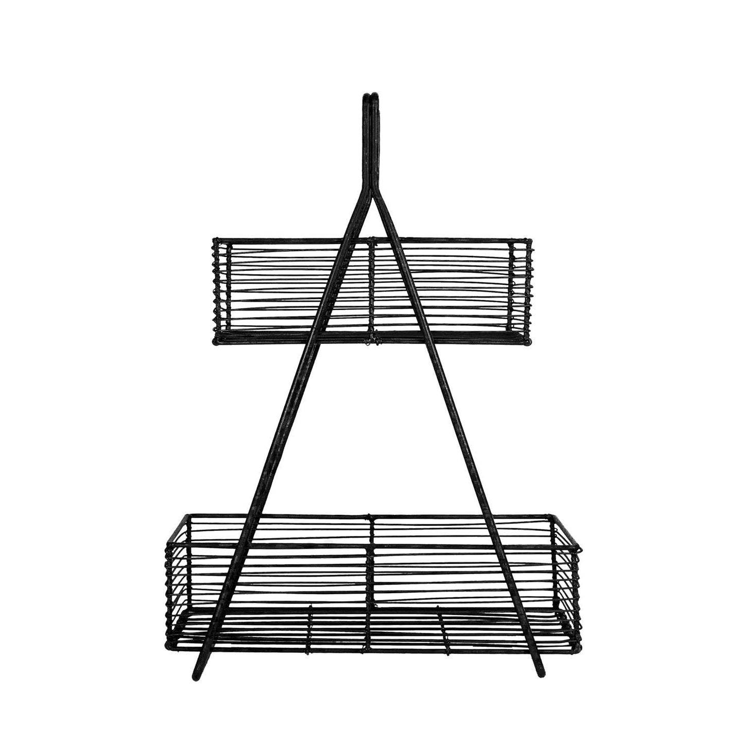 Atticus Two Tiered Wire Baskets Black Kitchen Decor