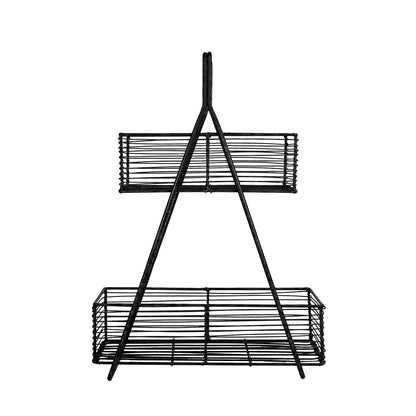 Atticus Two Tiered Wire Baskets Black Kitchen Decor