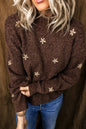 Women's Floral Print Mock Neck Sweater