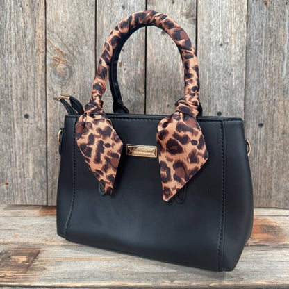 Brown and Black Leopard Skinny Mini Wild Rag Scarf