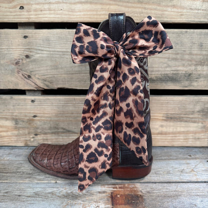 Brown and Black Leopard Skinny Mini Wild Rag Scarf