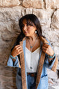 Silver Chain Lariat Necklace with Aztec Concho