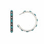 Antique Silver Turquoise Western Hoop Earrings