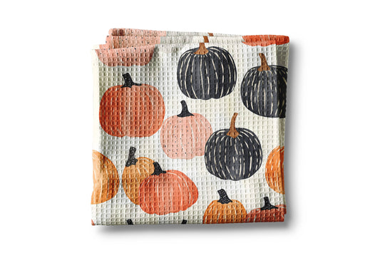 Pumpkin Fall Kitchen Waffle Towel