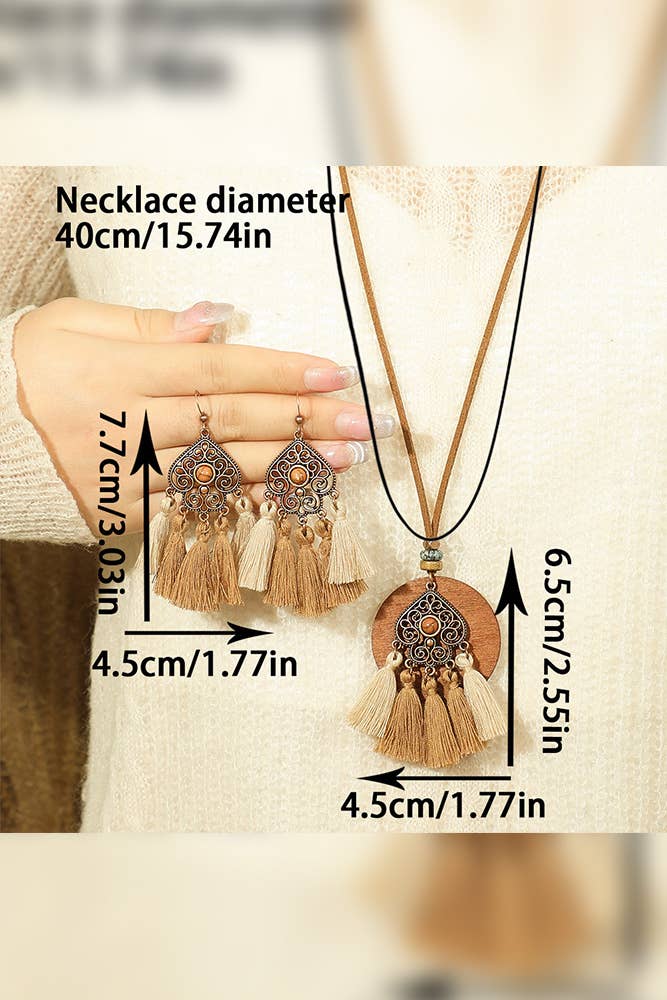 Western Classic Earrings and Necklace Set