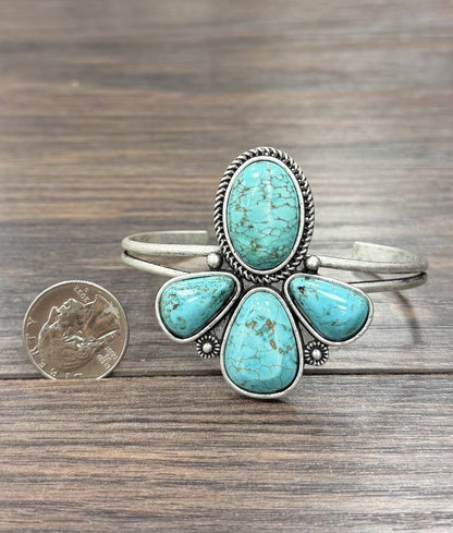 Big 2.2" Western Turquoise Cuff Bracelet