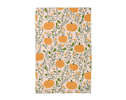 Fall Pumpkin Floral Kitchen Waffle Towel