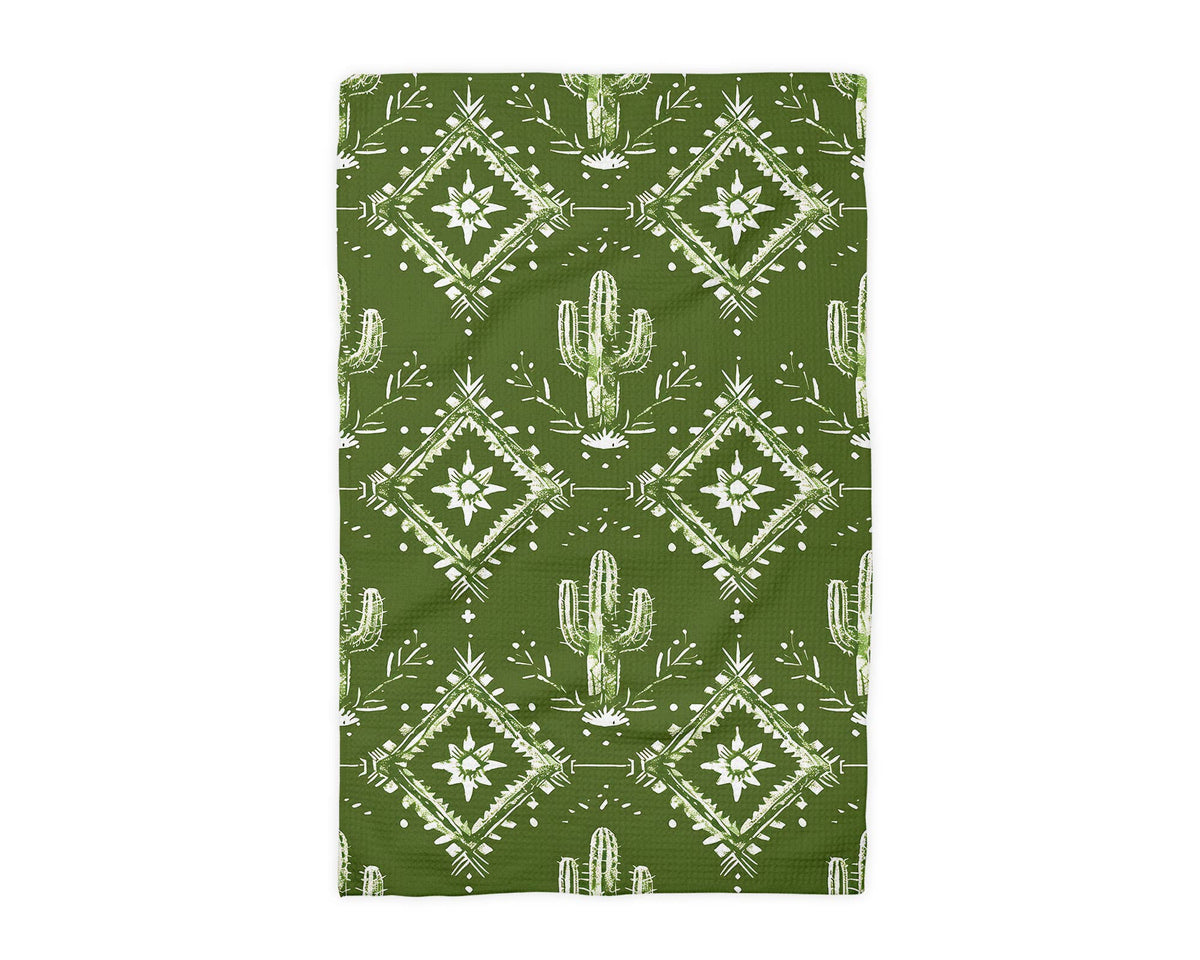 Retro Cactus Kitchen Waffle Towel