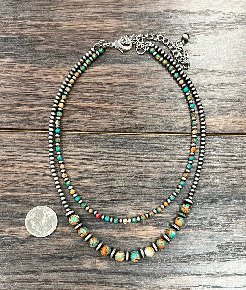 Western Gemstone 2-strand Necklace