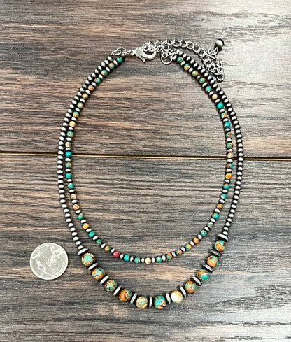 Western Gemstone 2-strand Necklace