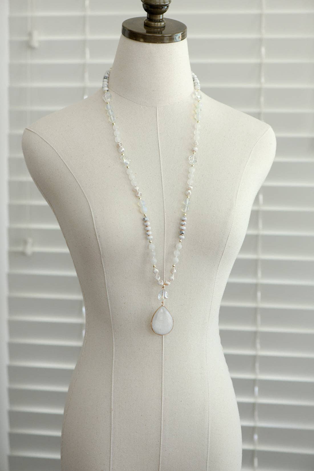 Stone Beaded Long Necklace