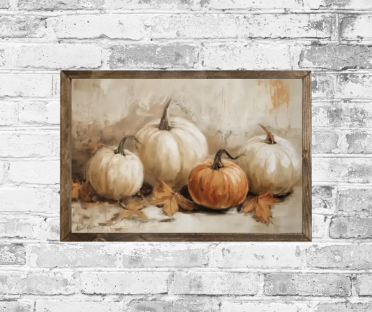 Four Pumpkins Framed Print