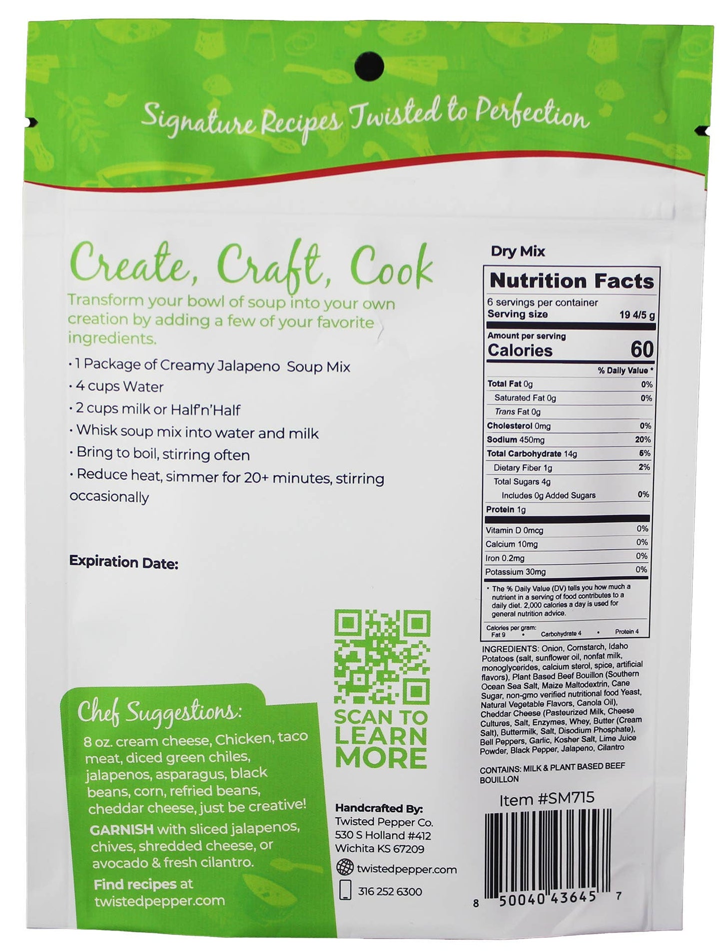 Creamy Jalapeno Soup Mix