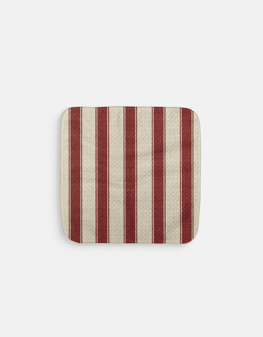 Red Linen Stripe Dishcloth