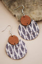 Boho Chic Printed Cork Wooden Dangle Earrings