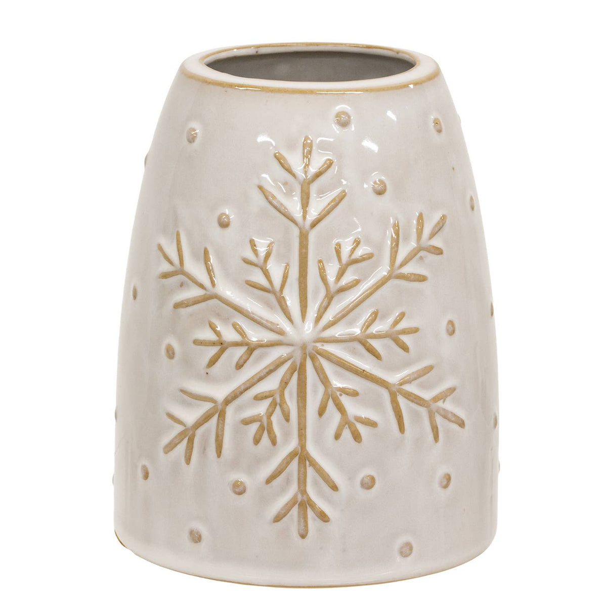 Snowflake Ceramic Embossed Vase