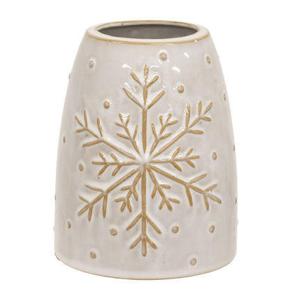 Snowflake Ceramic Embossed Vase