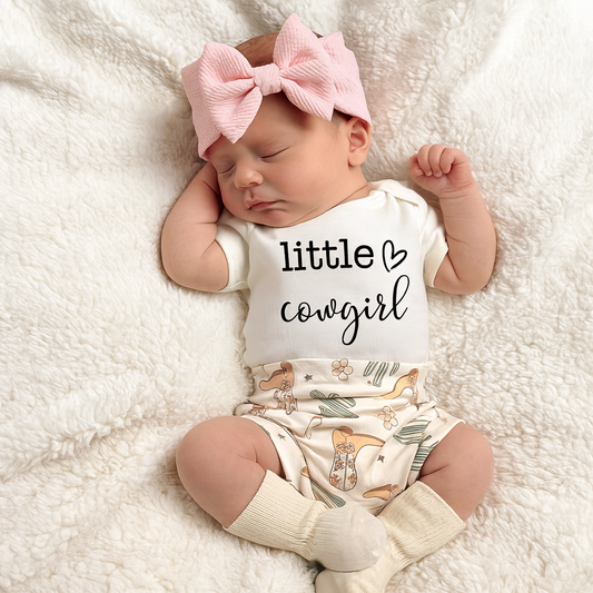 Little Cowgirl Baby Girl Bummies Outfit