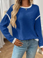 Women's Dark Blue Crewneck Knit Sweater