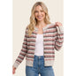 Women's Pink Stripped Cardigan