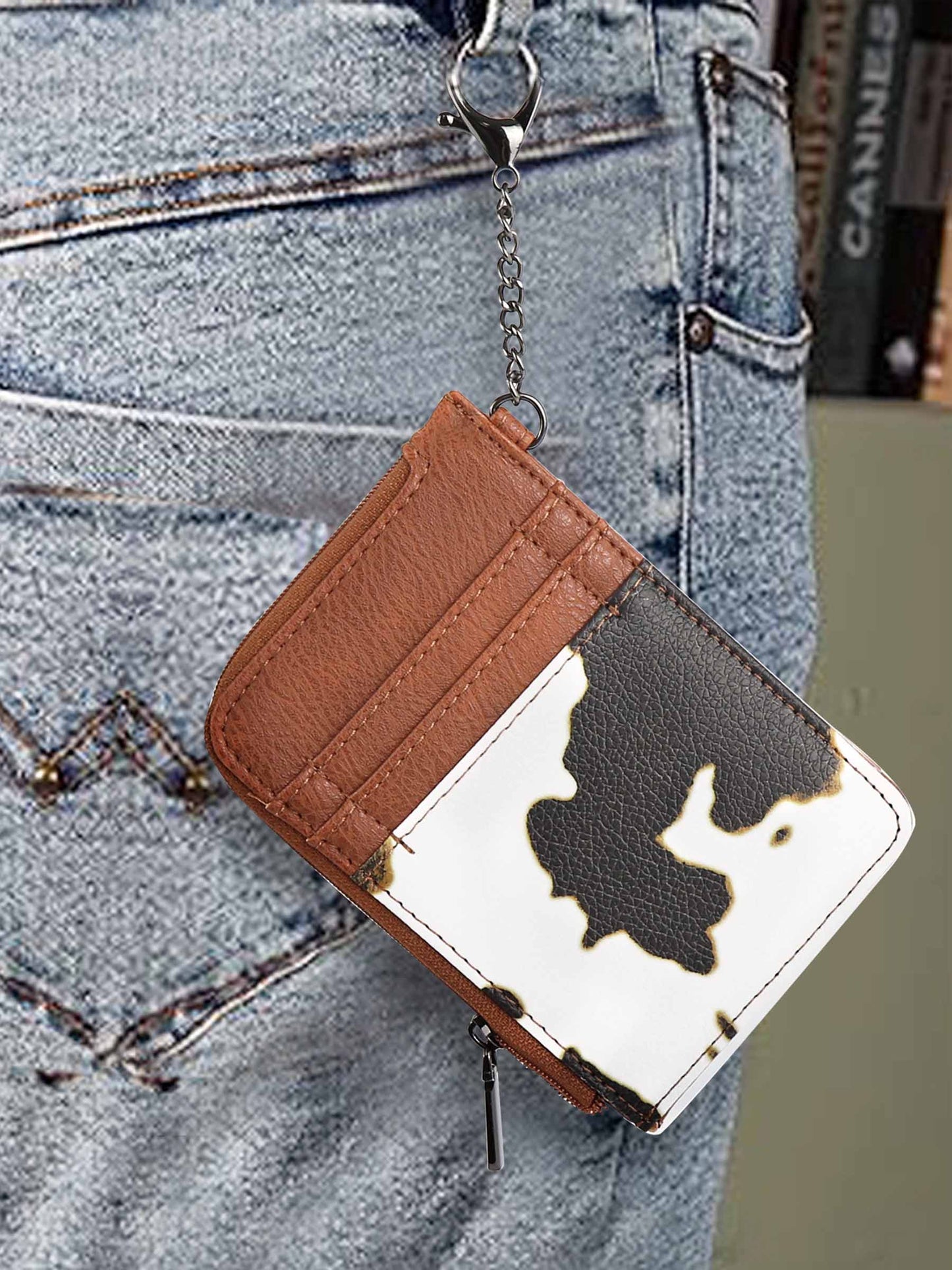 Vintage Cow Wallet - Black