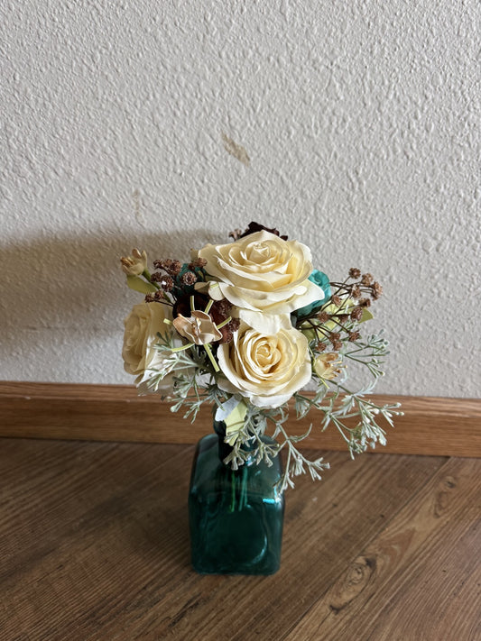 Turquoise Floral Table Center Piece