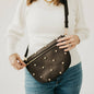 Westlyn Chic Gold Studded Bum Bag - Chocolate