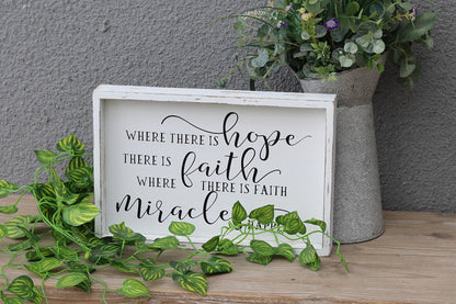 White Washed Wood Inspirational Hope and Faith Wall Decor