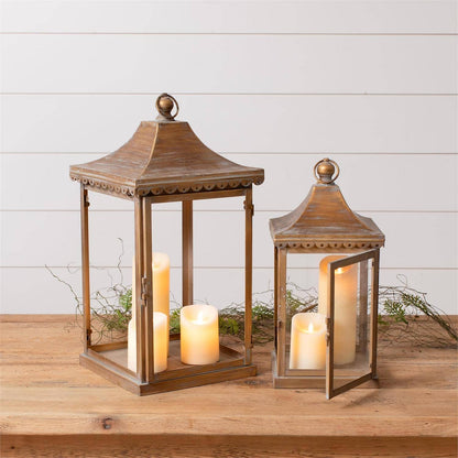 Pagoda Lanterns - Antique Brass Finish