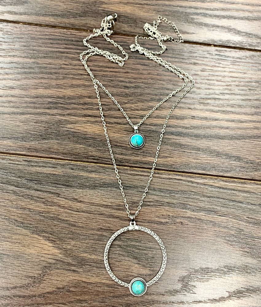 Boho Concho Turquoise Necklace