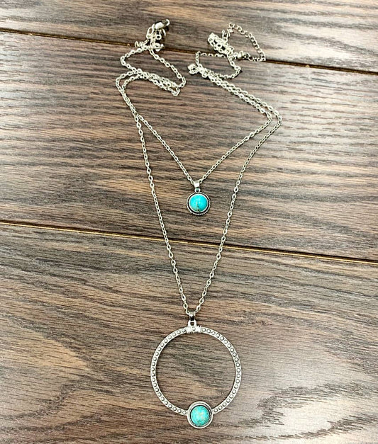 Boho Concho Turquoise Necklace