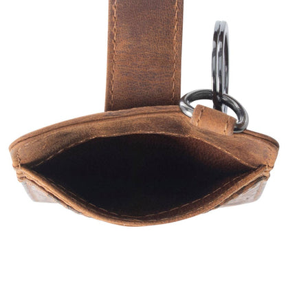 Roper Card Holder in brown with Embossed detail