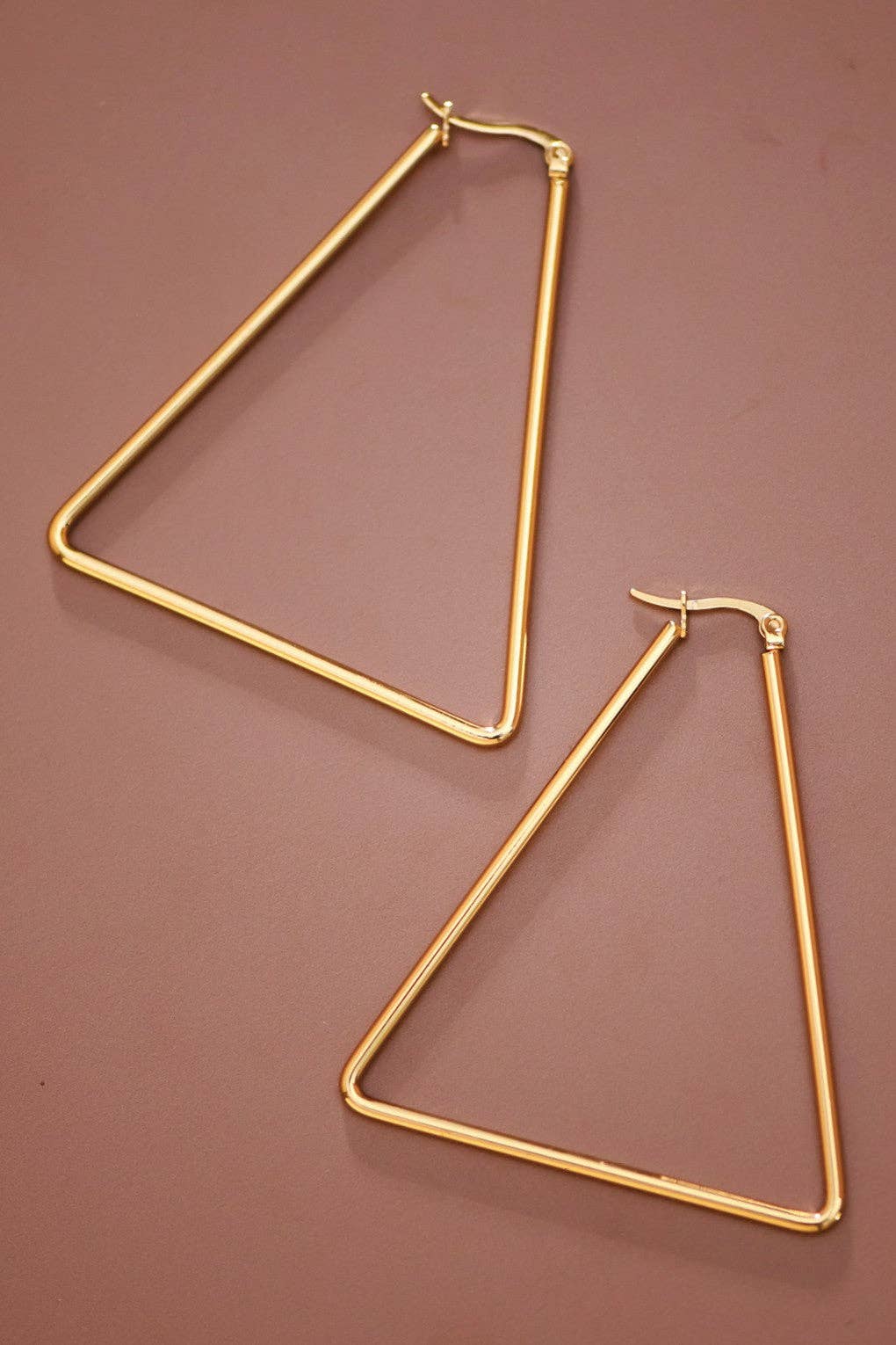 18K Gold Plated Stainless Steel Hoop Earrings