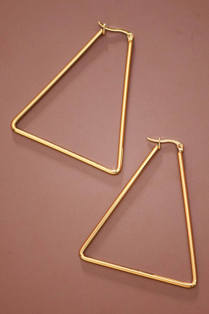 18K Gold Plated Stainless Steel Hoop Earrings