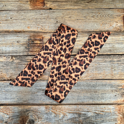 Brown and Black Leopard Skinny Mini Wild Rag Scarf
