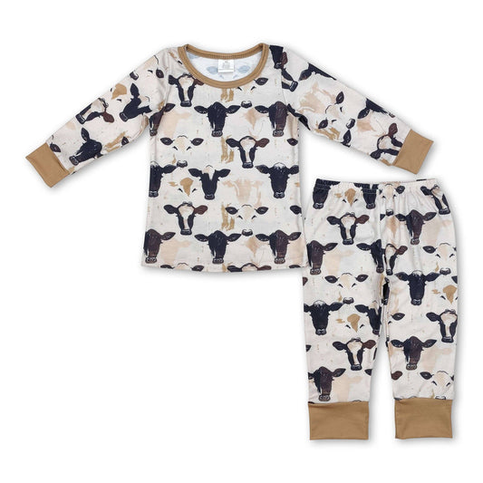 Boy's Long Sleeve Cows Bamboo Pajamas
