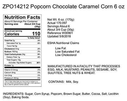 Gourmet Natural Popcorn - Caramel Chocolate - 6 oz Bag