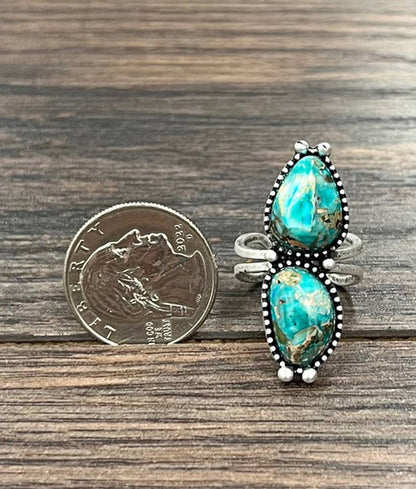 1.5" Western Gemstone Adjustable Ring