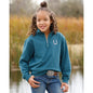Girl's Cruel Girl Horseshoe 1/4 Zip Pullover - Teal