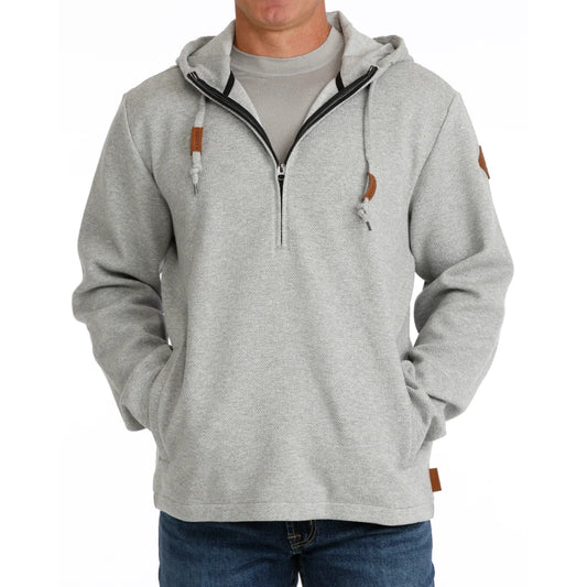 Men's Cinch Heather Grey Quarter Zip Hoodie