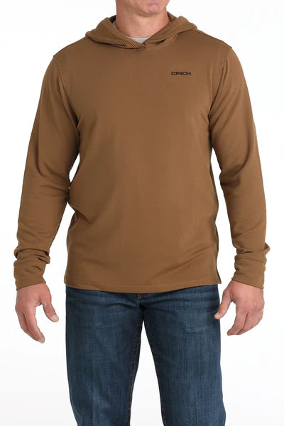 Men's Cinch Ribbed Hoodie - Brown