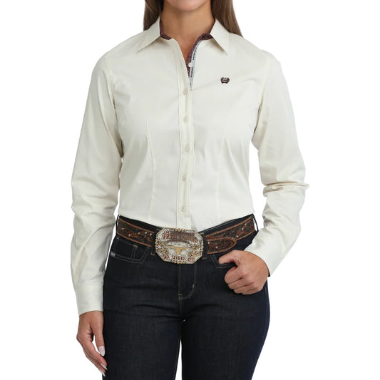 Women's Cinch Cream Striped Western Shirt