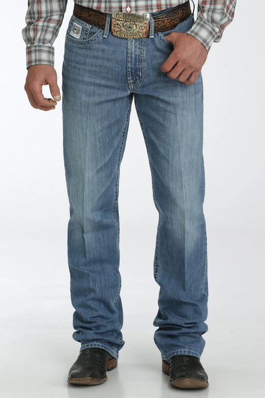 Mens Cinch White Label Relaxed Fit Jeans - Medium Stonewash