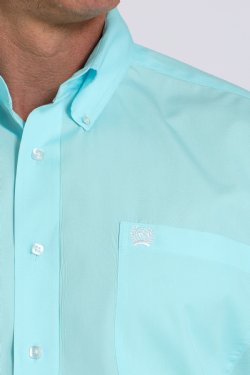 Men's Cinch Solid Button-Down Western Shirt - Turquoise