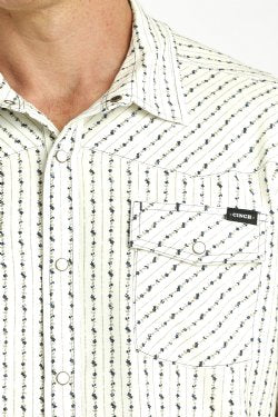 Men's Cinch Vintage Floral Western Camp Shirt - Cream