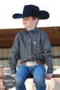 Boy's Cinch Rope Print Button-Down Western Shirt