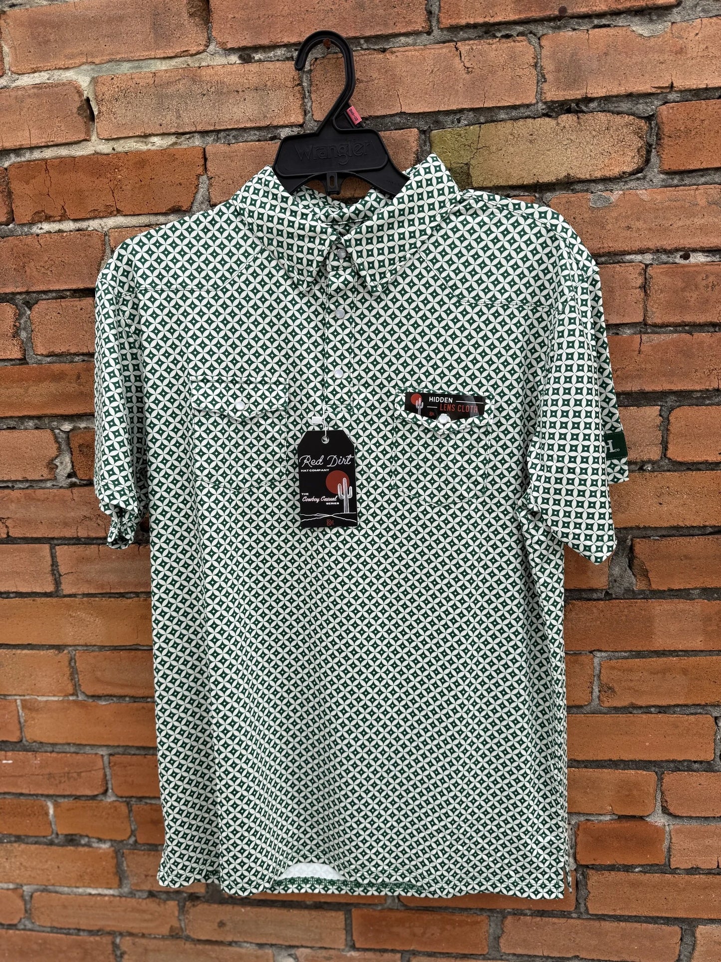 Men's Red Dirt Hat Co Polo -Green Abstract