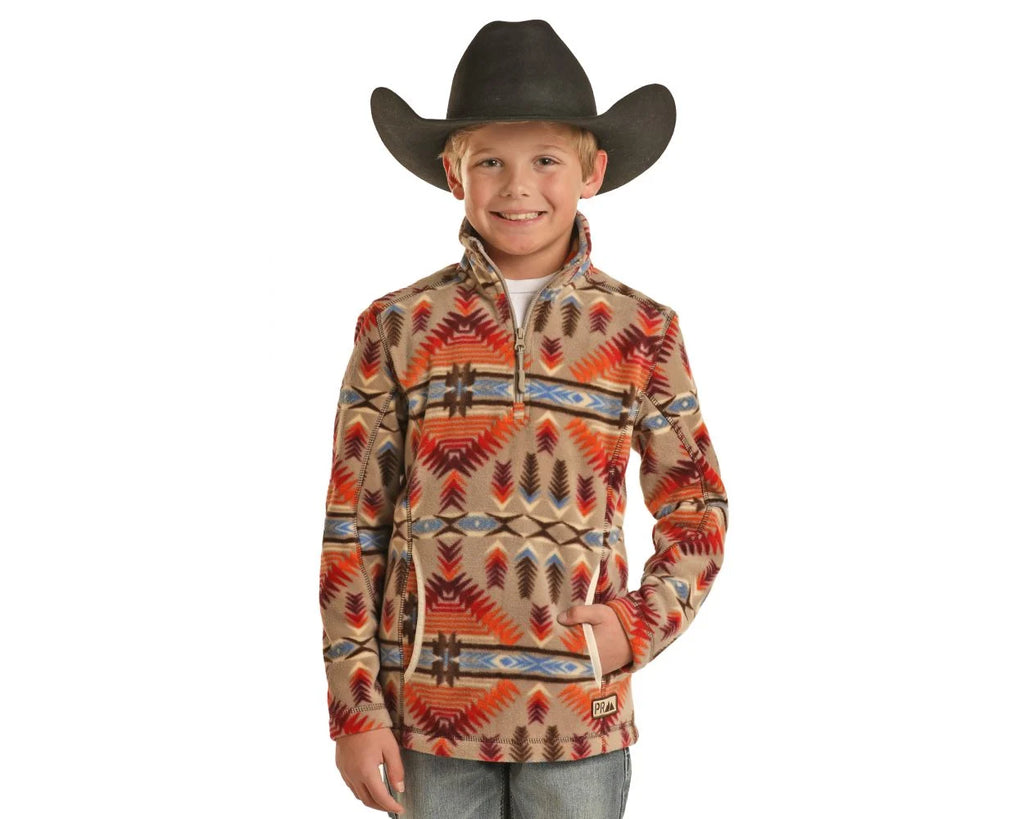 Boy's Rock & Roll Aztec Printed Fleece Pullover