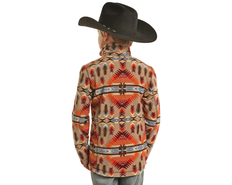 Boy's Rock & Roll Aztec Printed Fleece Pullover