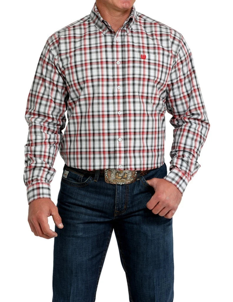 Men's Cinch Long Sleeve Button Plaid Classic Fit Shirt